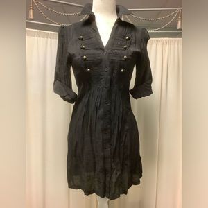 Countess button semi sheer shirt mini dress Y2K